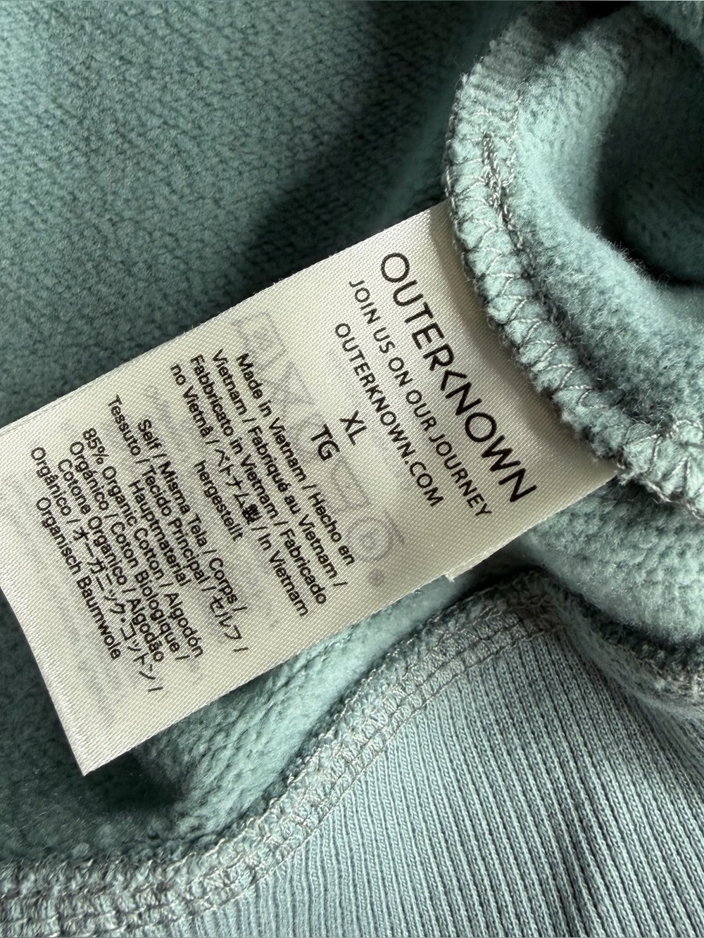 Outerknown All-Day Colorblock Hoodie XL Ash Blue organic Gorpcore sweatshirt - Picture 11 of 13
